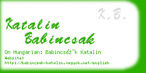 katalin babincsak business card